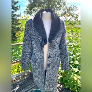 Animal print fur lined jacket